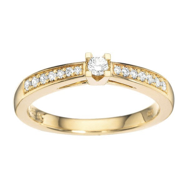 Kleopatra Queen ring i 14 kt guld med diamanter (0,15–0,53 ct)